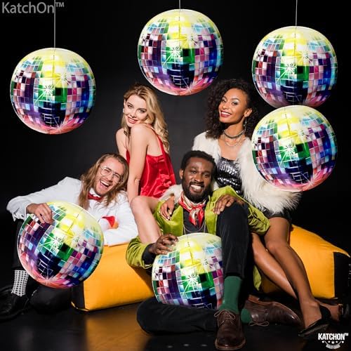 KatchOn Large Disco Ball Balloons - 22 Inch, Pack of 6, Decades Party Decor - Image 2