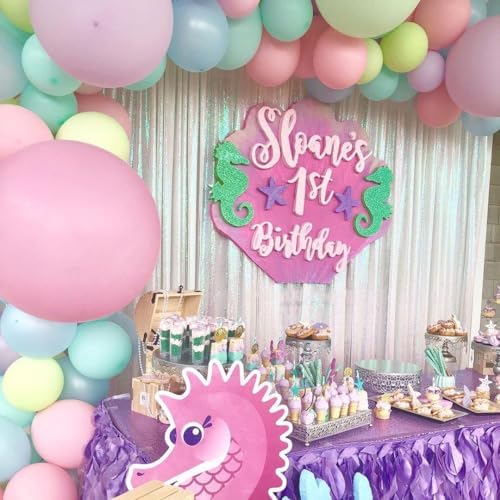 SoarDream White Iridescent Sequin Backdrop Curtains 6 Pieces 2ft x 8ft Sequin Fabric Backdrop Glitter Drapes Baby Shower Background Christmas Party Decoration - Image 3