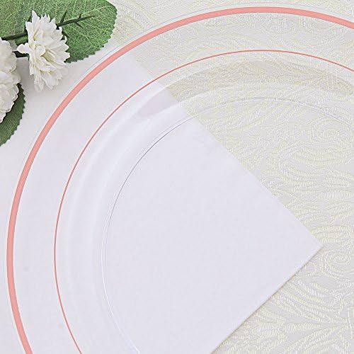 I00000 60 Pcs Rose Gold Plastic Plates, Premium Disposable Party Plates - Image 3
