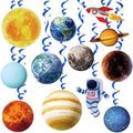 Space Themed Party Decorations - 24 Pcs Outer Space Party Hanging Swirl Decor Solar System Planets Rocket Astronaut Ceiling Steamer for Space Themed Birthday Baby Shower Party Supplies by PartyGarden