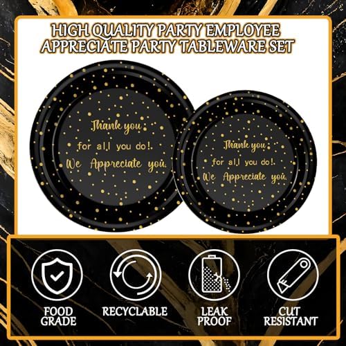 Geyoga 96 Pcs We Appreciate You Decoration Set,Black and Gold,Thankful - Image 3