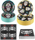 180Pcs Day of the Dead Party Supplies Paper Plates and Napkins Serve 60 by Hpscdyo