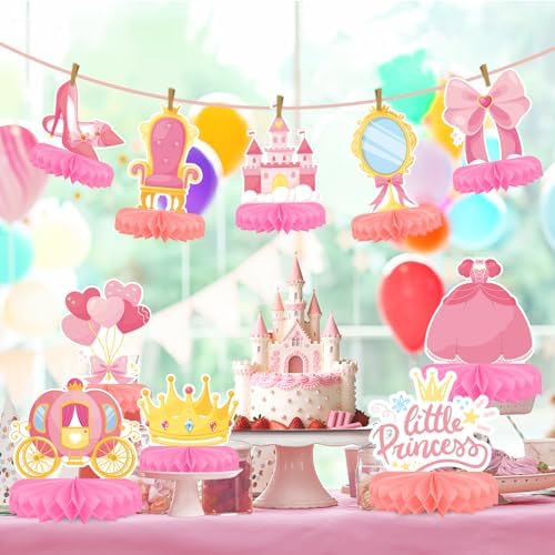 Princess Birthday Party Supplies - Princess Themed Honeycomb Centerpiece ，Table Decorations for Princess Themed Birthday Party Decorations - Image 3
