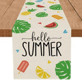 GPGHE Hello Summer Table Runner Popsicle Fruits Leaves Love Heart Table Runners Seasonal Kitchen Dining Table Decoration for Home Party Banquet Decor 13x60 Inch by GPGHEFlags