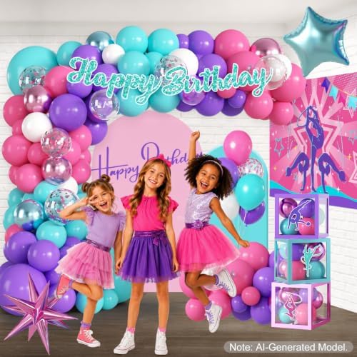 286PCS Cocomigo Gymnastics Birthday Party Decorations set, Serves 25 - Image 4