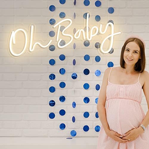 DIVATLA 38"x15" Large Oh Baby Sign for Backdrop - Oh Baby Neon Sign Dimmable Light Up Sign for Gender Reveal, Wedding, Birthday Party Bedroom Wall Decor - Image 4