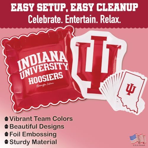 Indiana Hoosiers Party Supplies, Decorations Plates & Napkins IU Decor 37Pc - Image 2