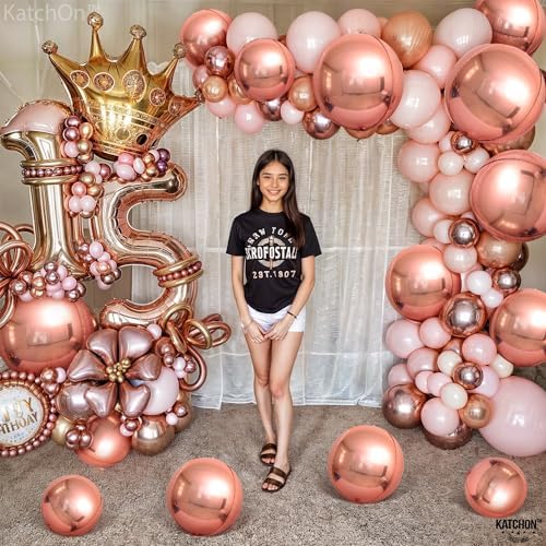 KatchOn Rose Gold Balloons - 22 Inch, Pack of 14, Engagement Decor - Image 5
