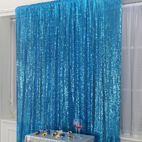 Poise3EHome 8FT x 10FT Sequin Photography Backdrop Curtain for Party Decoration, Turquoise - Image 3