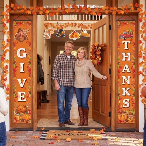 Thanksgiving and Friendsgiving Party Decorations Set, Autumn Fall Harvest Decor Supplies with Festive Banners, Hanging Swirls and Seasonal Ornaments for Home Celebration - Image 3