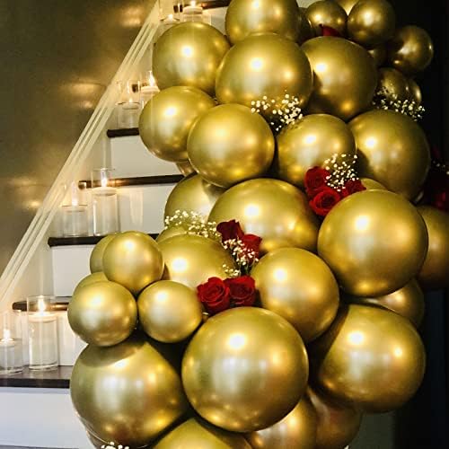 Voircoloria 130pcs Metallic Gold Balloons Arch Kit, 18 12 10 5 Inch - Image 5