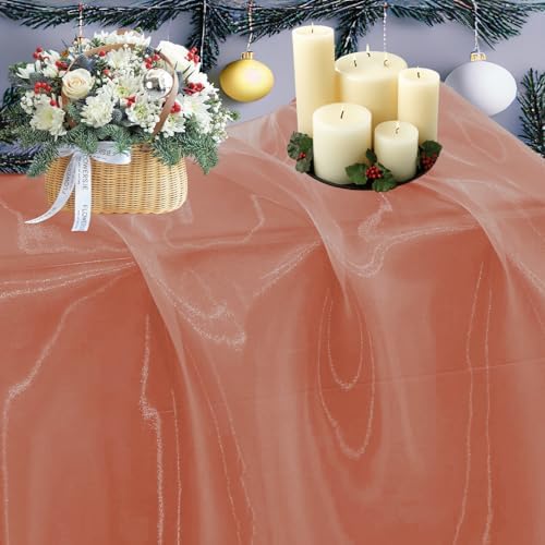95 Yard Organza Fabric 44" Wide for Wedding Event Décor - Coral Peach by MDS