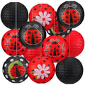 Panelee 12 Pcs Ladybug Party Decorations Paper Lanterns 8 Inch Hanging Round Paper Lanterns for Holiday Party Decorations Supplies Indoor Outdoor by Panelee