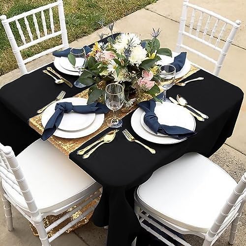 Fitable 6 Pack Black Square Tablecloths 70x70 Inch for 2-4 Ft Tables - Image 2