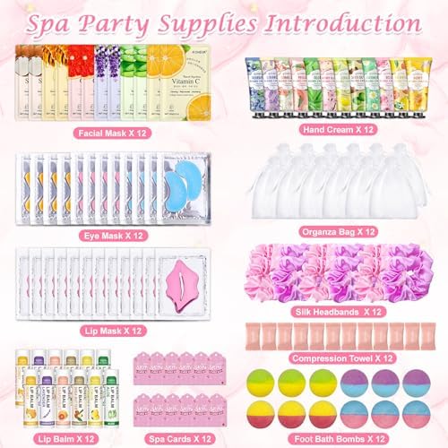 120 PCS Spa Party Supplies for Women, Spa Birthday Sleepover Party Supplies - Image 2