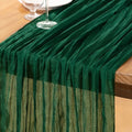 DeZerlor Emerald Green Cheesecloth Table Runner 1 Pack Christmas Runner by DeZerlor