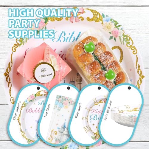 Grencian 96Pcs Princess 2nd Birthday Party Supplies for Girl Serves 24 - Image 6