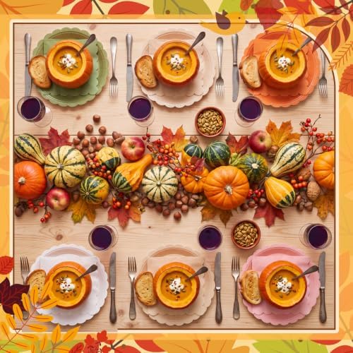 120Pcs Fall Plates and Napkins 7in Orange Pastel Disposable Plates - Image 6