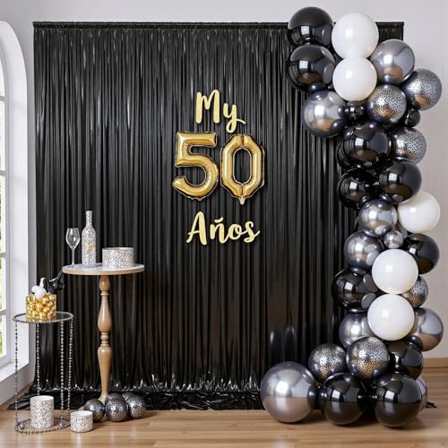 Outpain Thick 20 ft x 10 ft Black Sequin Backdrop Curtain for Parties, Wrinkle Free Glitter Photo Backdrop Drapes 4 Panels 5x10ft Black Back Drop Cloth for Wedding Christmas Photography Background - Image 3