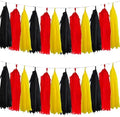 Red Yellow and Black Tissue Paper Tassels Party Tassel Garland Banner for Birthday Baby Shower Party Decoration, DIY Kits,15PCS by We+Moment