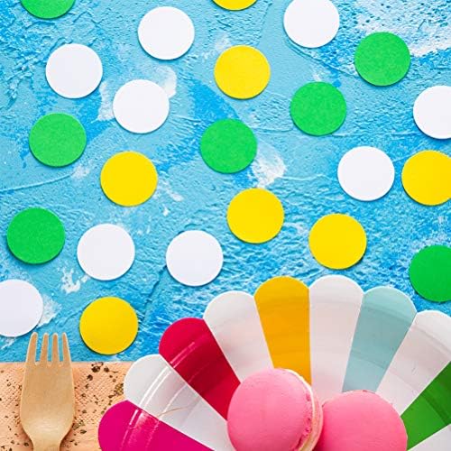 MOWO Yellow, Green and White Confetti Table Decoration, 1.2 inch, 200pc - Image 4