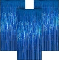 3 Pack 3.28ft x 6.56ft Blue Metallic Tinsel Foil Fringe Curtains, Photo Booth Backdrop Party Decorations for Birthday Wedding Baby Shower Graduation Bachelorette New Years by Unknown