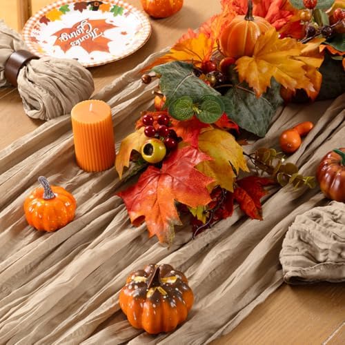 Nude Cheesecloth Table Runner Neutral Boho Fall Runner for Table, 12 Pack - Image 6