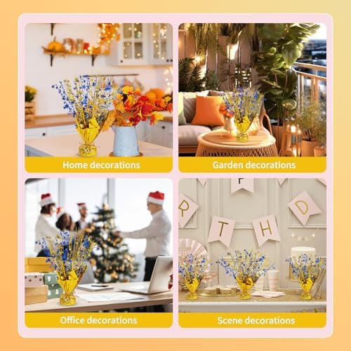 6 Pack Metallic Foil Spary Centerpieces for Tables, Gold Navy Blue Centerpieces for Tables Decorations, Star Brust Table Centerpieces for Birthday Graduation Wedding Baby Shower Party - Image 4