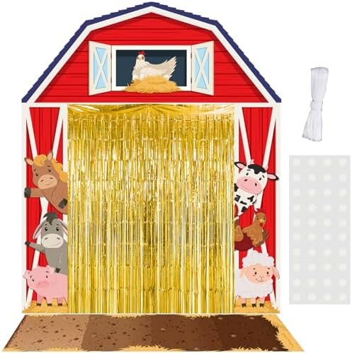 VitalCozy 7 Pcs Farm Theme Party Decorations Awning Banner Rug Backdrop by VitalCozy