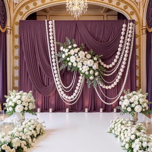 20ft x 10ft Wrinkle Free Maroon Backdrop Curtains for Parties, Thick Fabric Burgundy Backdrop Drapes for Wedding Background Baby Shower Birthday Parties - Image 5