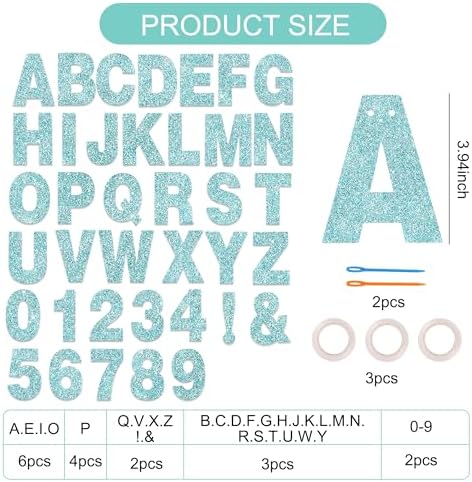BEISHIDA Light Blue 116 PCS A-Z DIY Letter Custom Banner Party Decor - Image 3
