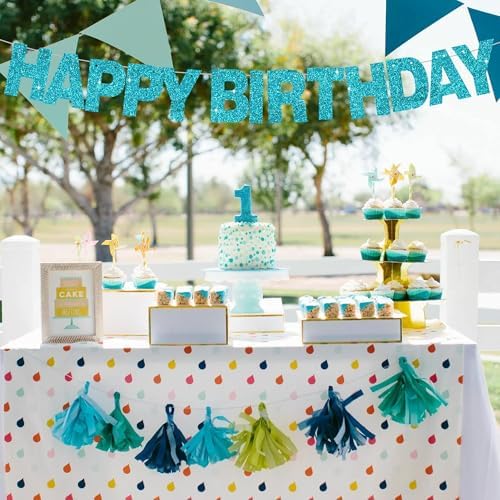 BEISHIDA Glitter Lake Blue 116 PCS A-Z DIY Letter Custom Banner Party Decor - Image 6