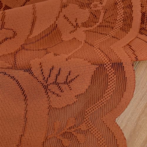 Artoid Mode Lace Jacquard Pumpkin Leaf Fall Table Runner 13x72 Inch - Image 6