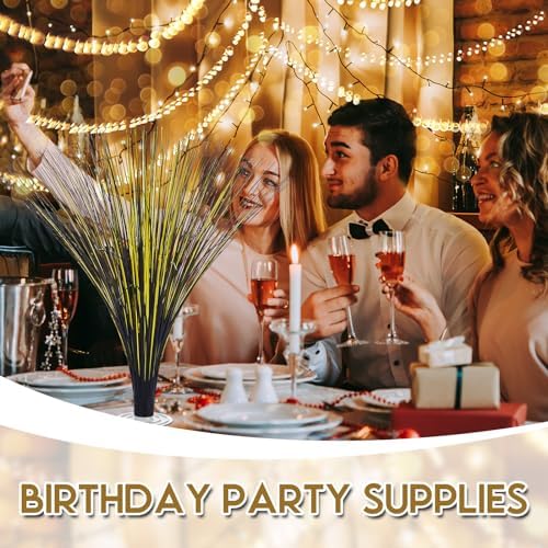 Colingmill 4 Pcs Plastic Metallic Spray Table Centerpieces, Black and Gold - Image 6