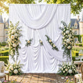 10x10ft Wrinkle Free White Backdrop Curtains for Party Background, 2 Panels 5x10ft Silky Polyester Photo Backdrop Drapes Back Drop Cloth for Wedding Birthday Photography Baby Shower Decor by CO-AVE