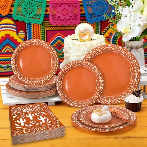 180Pcs Cielito Lindo Party Decoration Plates and Napkins,Servrs 60 - Image 4