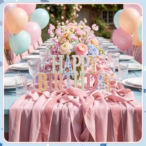 Novabright Happy Birthday Sign, Grid Polka Dots, No Glitter - Image 4