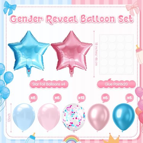 Lunmon 4 Set Gender Reveal Balloon Stand Table Centerpieces Pink Blue - Image 3