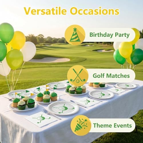 50 Pcs Golf Plates and Napkins, 7 Inch Golf Birthday Party Supplies - Image 6