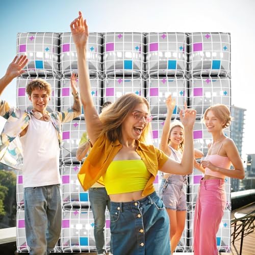 25PCS Disco Square Foil Balloons Wall Backdrop - Image 3