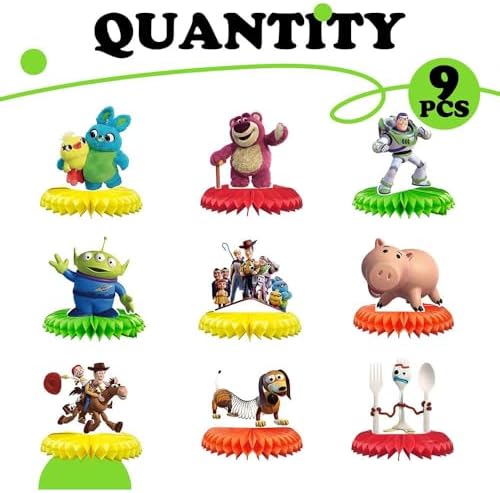 For Toy Story Birthday Party Supplies , 9Pcs Honeycomb Centerpieces for Toy Story Party Decorations, Double Sided Table Decorations Centerpieces Party - Image 2