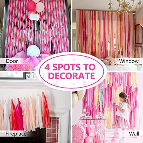 PartyWoo Hot Pink Crepe Paper Streamers 4pcs 328 FT Hot Pink Streamers - Image 5