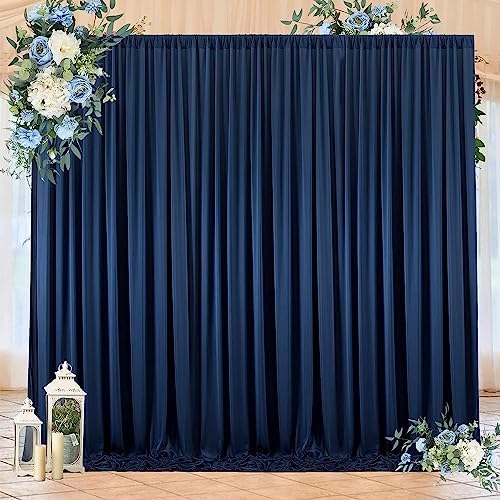 50ftx10ft Wrinkle Free Navy Blue Backdrop Curtains for Parties, 10 Panels 5x10ft Silky Polyester Blue Photo Backdrop Drapes for Weddings Birthday Party Graduation Photography Background Curtains - Image 6