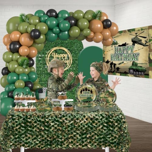 283Pcs Army Birthday Party Decorations, All-in-One Decor Set for 25 Guests - Image 6