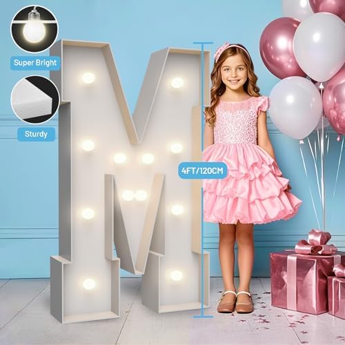 4FT Light Up Marquee Letter M - Large Foam Board Mosaic Kit - Image 3