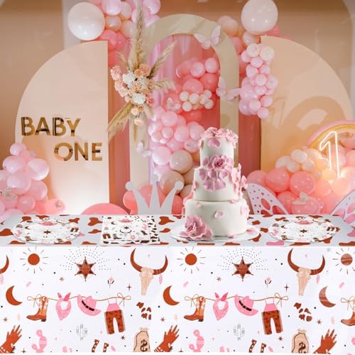 Western Cowgirl Birthday Party Supplies - Wild West Theme Decoration Tableware Include 20 Plates, Napkins and Tablecloth (Serve 20) - Image 7