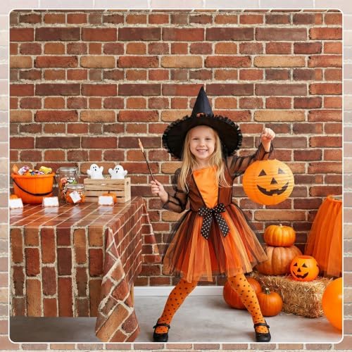 100FT x 54IN Halloween Red Brick Tablecloth Roll with Slide Cutter Box - Image 2