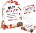 Baby-Q Baby Shower Games, BBQ Advice For Parents To Be, 6x8 Inch Arch Wooden Sign With Stand And 50 Advice Cards, Gender Reveal Party Supplies & Decorations -LN12 by Unknown