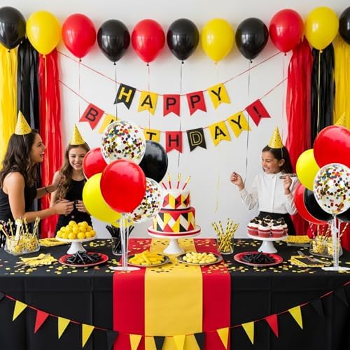 TONIFUL Mouse Birthday Table Decorations Red Yellow Black Table Centerpiece Balloons Stand Holder Kit for Mouse Theme Favor Baby Shower Kids Party Supplies - Image 5