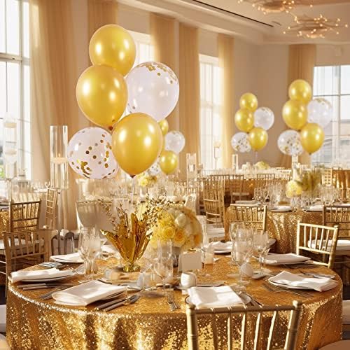 4 Set Gold Table Centerpiece Balloons Stand Kit with Gold and Confetti Balloons for Birthday Party Baby Shower Wedding Bridal Shower Graduation Prom Table Decorations - Image 3